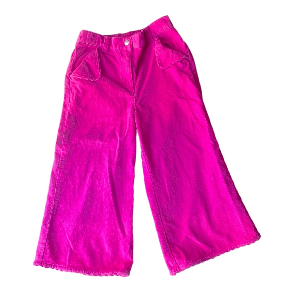 HANNA ANDERSSON VINTAGE Bright Pink Corduroy Cropped Wide Leg Pants - Size  6/7